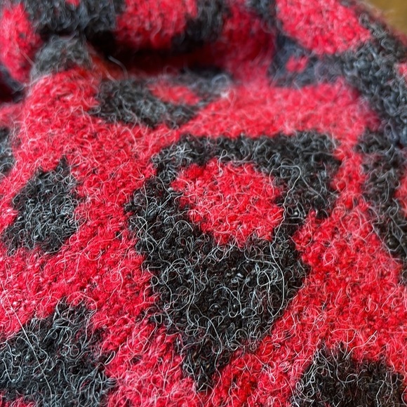 JOSEPH A cheetah red black open front collared cardigan size Oversized Small - Picture 11 of 11